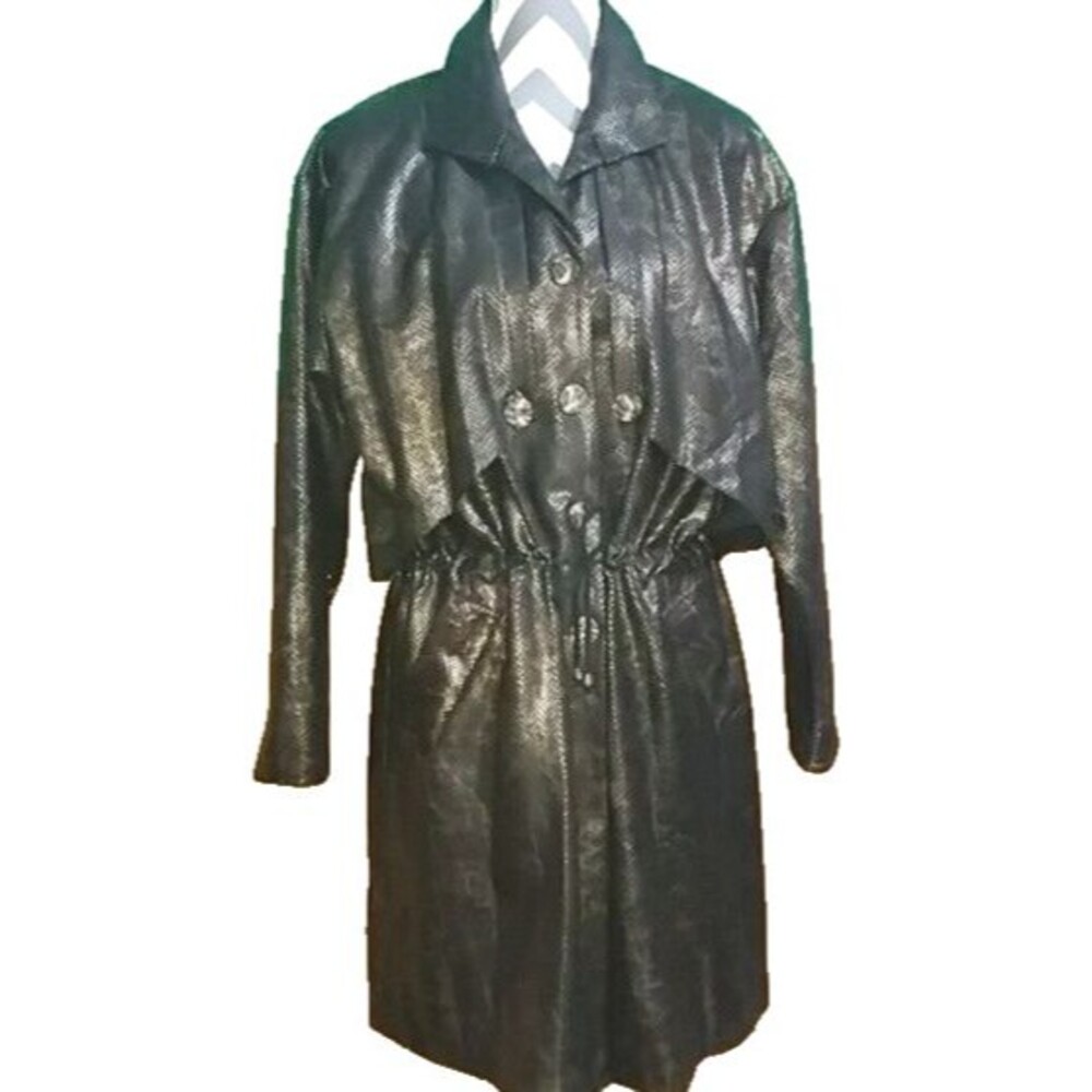Sophia La Belle Vintage Black Trench Coat Size XXL